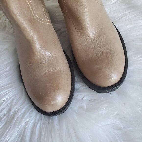 Gianni Bini Tan Leather Western Wrinkle Tall Riding Boots SZ 8 - Picture 13 of 14